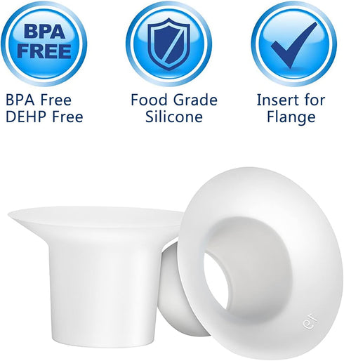 21mm Silicone Flange Inserts for Spectra S1 S2, Medela Breast Pump Shields, Freestyle, Harmony, Sonata to Reduce 24mm Elastic Nipple Tunnel Down t...