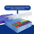 100 Well Microtube Storage Box, Blue Polypropylene Lockable Vial Holder Rack for 2ml Microcentrifuge Tubes and 12mm Autosampler Vials, 1 Pack...