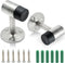 3 Inch Heavy Duty Floor Stop, Zinc Alloy Floor Mount Door Stopper with Rubber Bumper & Mounting Screws (Brushed Nickel, 2PCS)...