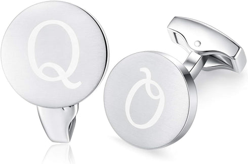 HONEY BEAR Initial Alphabet Letter Cufflinks Tie Clips Set for Mens Wedding Gift...