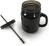 Black Mason Jar 20 Oz Doubled wall Acrylic Cup with Straw - 2 Pack...