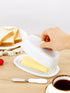 Yedio Ceramic Butter Dish with Lid and Knife for Countertop Refrigerator, 8 Inch White Butter Holder with Porcelain Cover Knob Handle for East Wes...