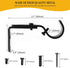 Heavy Duty Adjustable Curtain Rod Brackets Rod Holders for 1 Inch Rod, Black Color, (Set of 4,Black)...
