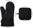 Set of 4 Oven Mitts and Pot Holders, 482 F Heat Resistant Hot Plate Moving Non-Slip Gloves for BBQ, Grill, Baking, Cooking, Oven, Microwave (Black...