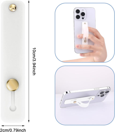 2 PCS Phone Strap Cell Phone Grip Holder, Phone Loop Finger Holders Silicone Kickstand Phone Strap Grip Holder for Most Smartphones(White)......