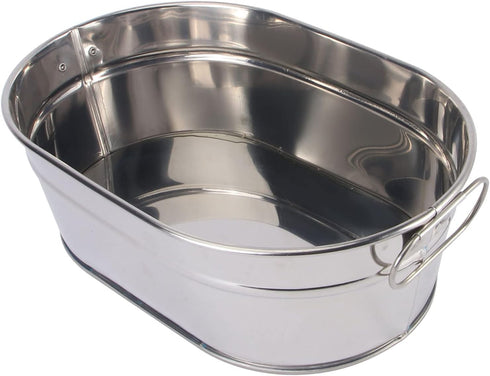 DOITOOL Galvanized Tub Galvanized Metal Tub, Beverage Tub for Parties, Galvanized Drink Tub Ice Bucket Oval Storage Bucket Ice Tub, 8.84x6.01x3.14...