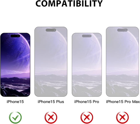 ZUSLAB Card Holder Slot Case Compatible with Apple iPhone 15 6.1 Inches 2023, Phone Wallet Case with 1 Tempered Glass Screen Protector, Rubber & P...