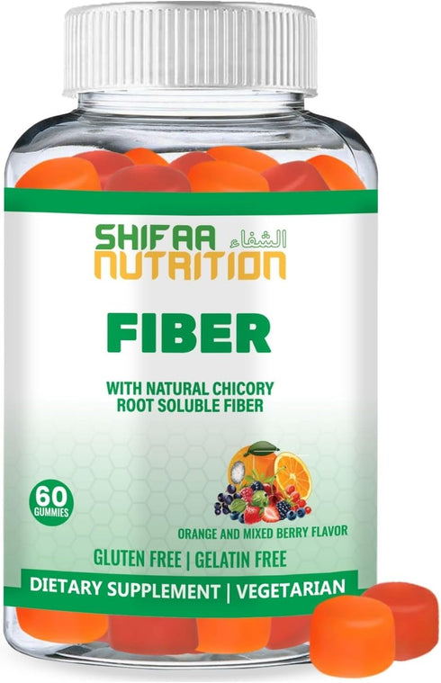 Halal & Gluten Free Fiber Gummies for Kids & Adults | 3g, 30-60 Servings | 60 Gummies | Improves Digestive Health, Immunity & Gut Health | Vegan P...