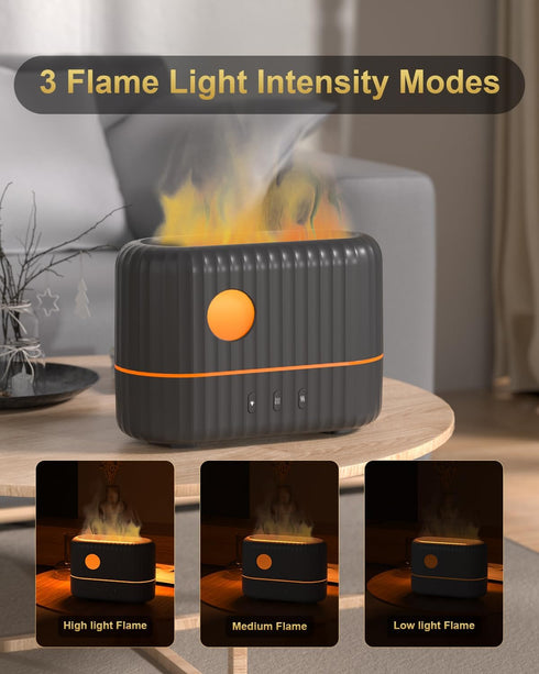 Essential Oil Diffuser with Flame Light, 3 Flame Light Intensity Modes and 2 Adjustable Cool Mist Setting Aromatherapy Diffuser Air Humidifier, 20...