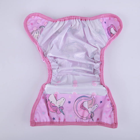 One Size Cloth Diaper Cover Snap with Double Gusset (Unicorn)...