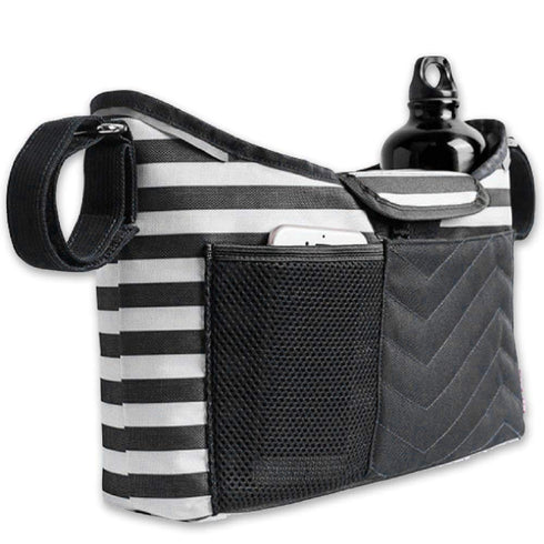 Baby Stroller Organizer Bag for Mom also Converts to a Stylish Shoulder Bag | BONUS Changing Pad | TWO Cup Holders | Mesh Pocket for iPhones, iPad...