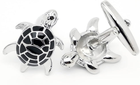 Men's Cuff Links for French Black Turtle Tuxedo Shirt Stainless Brass Metal Shirt Buttons Cufflinks Anniversary In Gift Box...