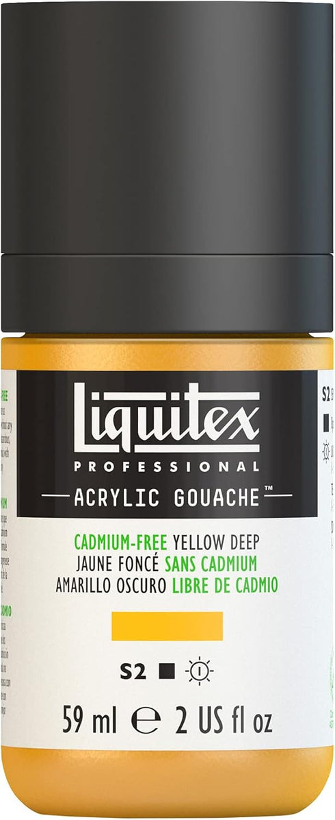 Liquitex Professional Acrylic Gouache, 2-oz (59ml) Bottle, Cadmium-Free Yellow Deep...