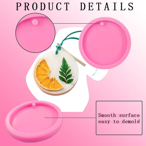 10 Pack Round Keychain Silicone Mold Flat Circle Resin Molds with Hole, Keychain Charms Epoxy Resin Molds Casting Molds for DIY Earrings, Keychain...