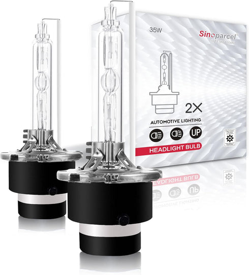 Sinoparcel D2S Xenon HID Headlight Bulbs - 6000K 35W High Low Beam 66240 85122UB 66040 Replacement Lights -Pack of 2...