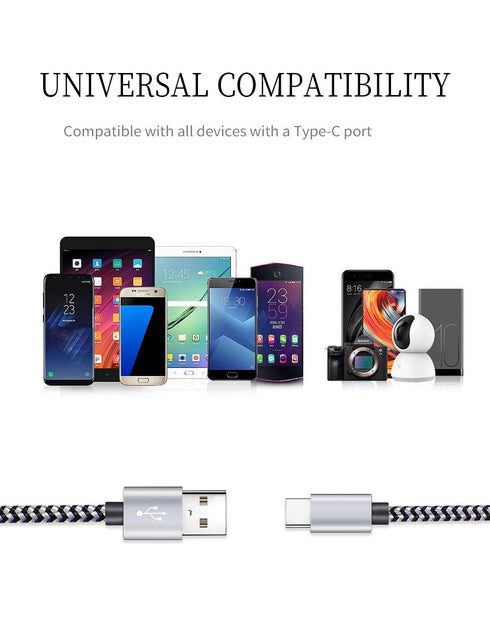 USB Type C Cable Fast Charging, Tpc001 5 Pack(6Ft 3A) Braided C Charger Cables Compatible with Samsung S10e/note 9/s10/s9/s8 Plus/A80/A50/A20...