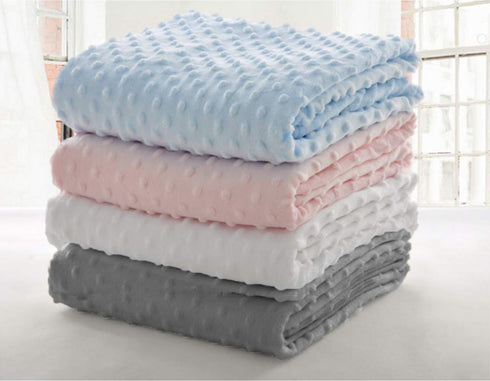 American Baby Company Heavenly Soft Chenille Receiving Blanket, 2-Layer Design with Minky Dot & Silky Satin, Blue, 30" x 40" for Boys and Girls...