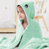 ROMASA Toddler Hooded Bath Towel Ultra Soft Towel Highly Absorbent Bathrobe Blanket for Boys Girls- 27.5" x 55"(Green Shark-Shape)...