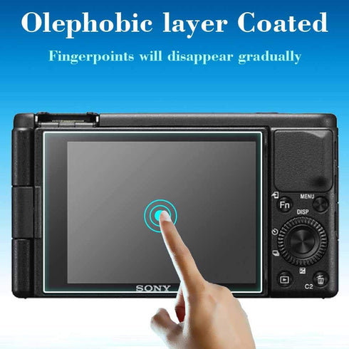 Screen Protector for Sony ZV-1 II/ZV-1 / ZV1 II ZV1 ZV-E10 ZVE10 Camera & Hot Shoe Cover 0.3mm 9H Hardness Tempered Glass Cover Anti-Scrach Anti-F...