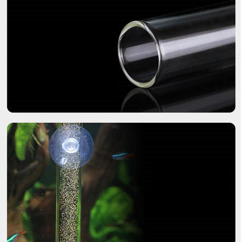 Ailindany 200mm Fish Feeder Tube Aquarium Clear Glass Feeder Tube for Fish Tank Shrimp Feeding with 2pcs Suction Cups...