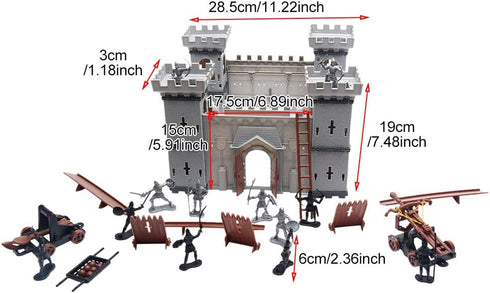 Medieval Castle Toys,Knight Game Soldier Model Building Accessories, DIY Assembled Castle Model Set,Playset Gifts...