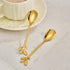 AnSaw Elegant Gold Leaf Coffee Spoons - 10-Piece, 4.7" Mini Stainless Steel Espresso & Dessert Tea Spoons, Perfect for Demitasse & Small Servings...