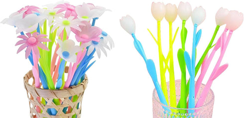 YYaaloa 20PCS Color Changing Rose Flower Pens Novely Fun Gel Ink Pen Bulk for Birthday Party Favors School Classroom Office Girls Presents (20pcs ...