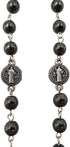 TALISMAN4U CATHOLIC ROSARY NECKLACE Black Hematite Beads Saint St Benedict Medal & Cross Gift Box...