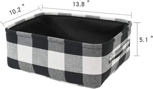 INough Christmas Buffalo Plaid Storage Basket for Kids - Collapsible Toy Box for Baby/Office/Bedroom - Low Gifts Farmhouse Decor...
