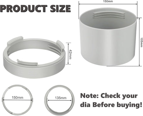 5.9" Portable Air Conditioner Hose Extension Coupler -Portable Air Conditioner Exhaust Hose Coupler Window Adapter...