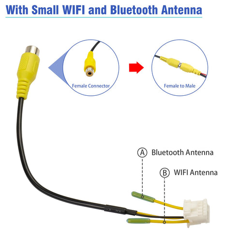 10Pin RCA Wiring Harness Connector for Android Car Stereo Radio Backup Camera RCA Video Input Adapter Replacement Cable...