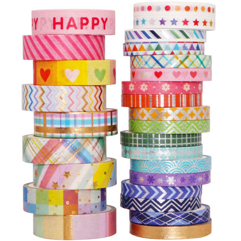 YUBBAEX Bright Mix Gold Washi Tape Set VSCO Foil Masking Tape Decorative for Arts, DIY Crafts, Journal Supplies, Planners, Scrapbook, Card/Gift Wr...