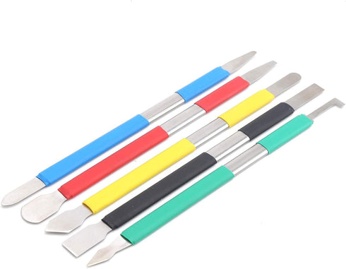 Hilitand 5pcs Dual Ends Metal Spudger Set, Professional Pry Opening Spudger, Prying Opening Repair Tool Kit for Mobile Phone Tablet Laptop Mp3 Wat...