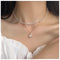 Bohemia Layered Pearl Necklace Choker Round Pearl Pendant Necklace Chain Double Layer Gold Necklace Pearl Beaded Necklace Chain Jewelry for Women ...