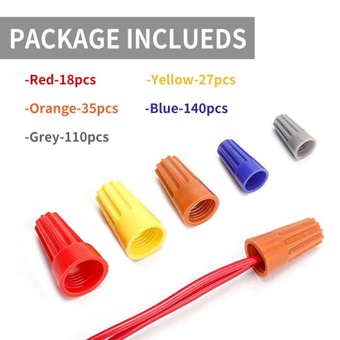 330 Pcs Wire Connectors Nuts Kit - Electrical Twist Wiring Splice Screw Caps Assortment...