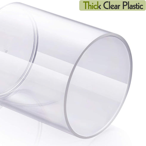6 Pack Qtip Holder Dispenser for Cotton Ball, Cotton Swab, Cotton Round Pads, Floss - Clear Plastic Apothecary Jar Set, Bathroom Canister Storage ...