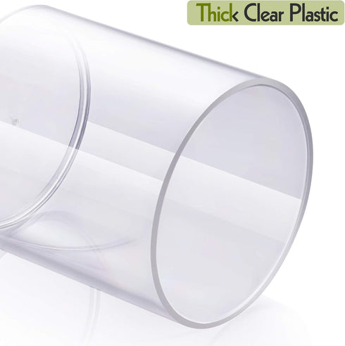 AOZITA 3 Pack Qtip Holder Dispenser for Cotton Ball, Cotton Swab, Cotton Round Pads, Floss - 10 oz Clear Plastic Apothecary Jar Set for Bathroom C...