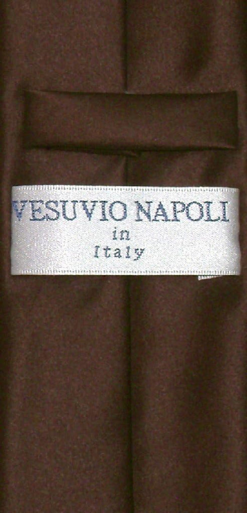 Vesuvio Napoli Narrow NeckTie Skinny CHOCOLATE BROWN Men's Thin 2.5" Neck Tie...