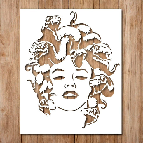 Medusa Stencil - Snake Creature Graffiti Street Art Mythology Insipational Stencils Reusable for Painting on Wood, Glass, Wall, Rock, Walls, Glass...