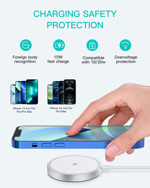 Nano Pro Wireless Charger 15W Max Fast Wireless Charging Pad Compatible with iPhone 14 13/12/ Mini Pro Pro max and Wireless-Charger AirPods Series...