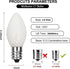 25 Pack C7 White LED Replacement Bulbs, 0.6 Watt White Ceramic Indoor Night Light Bulbs, E12 Base C7 Christmas String Light LED Bulbs for Wedding,...