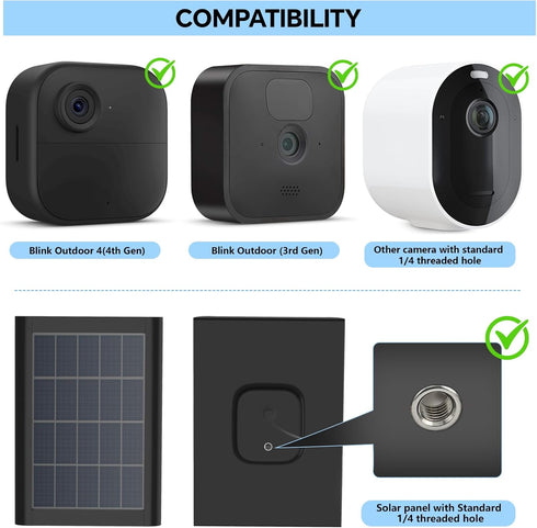 2-in-1 Weatherproof Gutter Mount for Blink Outdoor (3rd Gen), Blink Outdoor 4(4th Gen) and Blink Solar Panel, Adjustable No Drilling Wall Mount, P...