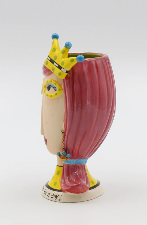 Appletree Design ATD Beauty Queen Vase, 6-1/2-Inch Tall, Pink, Cartoon, Ceramic, Oblong, Home Office, Distinctive Design...