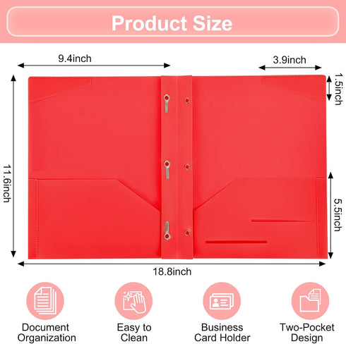 EOOUT 5pcs Folders with Pockets and Prong Pocket Folders Folders with Prongs File Folders with Fasteners for Office School Students Teachers (5 Pa...
