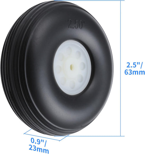 2.5" Rubber RC Airplane Tire and Wheel with Plastic Hub Sets for RC Model Aircraft(2PCS)...