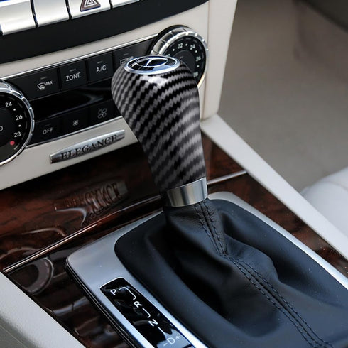 Carbon Fiber Car Gear Shift Knob Cover Sticker Interior Trim for Mercedes Benz W204 W212 A G E C Class CLS Accessories1 Piece...