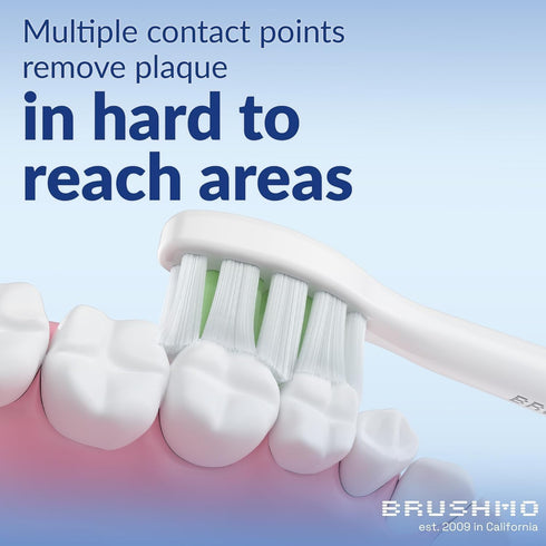 Brushmo Whitening Replacement Toothbrush Heads, Compatible with Philips Sonicare Click-on Electric Toothbrush Handles, 8 Standard Heads, Medium Fi...