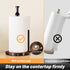 VEHHE Paper Towel Holder Countertop, One-Handed Tearing Wood Paper Towel Holder Farmhouse with Ratchet System and Suction Cups, Stainless Steel Pa...