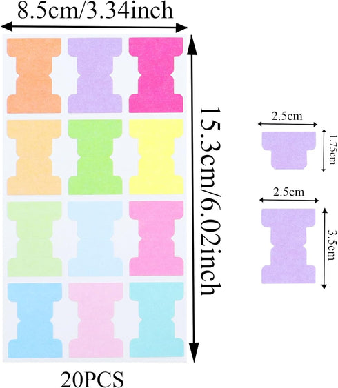 Sticky Index Tabs 20 Sheets in 12 Colors, Writable Sticky Notes Flags Paper Blank Monthly Tabs Planner Stickers Double Sided Page Markers Book Tab...