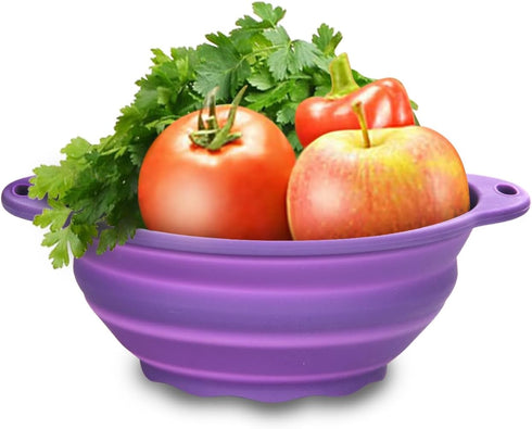 Collapsible SiliconelSalad Bowl 64oz Camping Bowl Outdoor Hiking Travel Durable Bowl for Storage and Mixing Food-Grade Silicone Food Storage Conta...